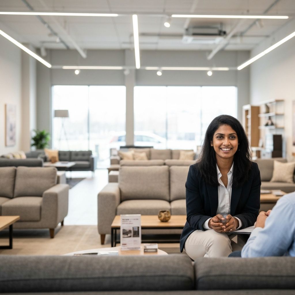 Customer consultation area at wigomart showroom